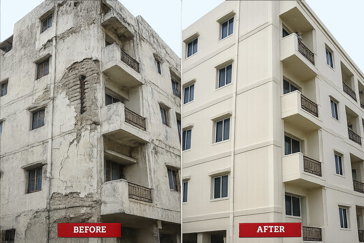 Old building repairs by Shrish Constructions Chennai