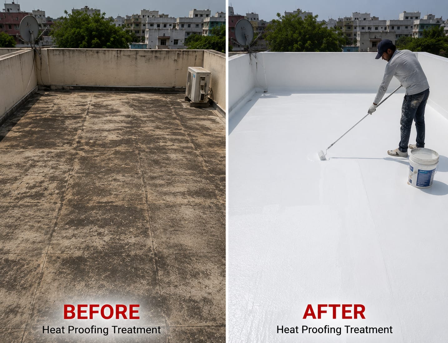 Heat proofing works by Shrish Constructions Taramani Chennai